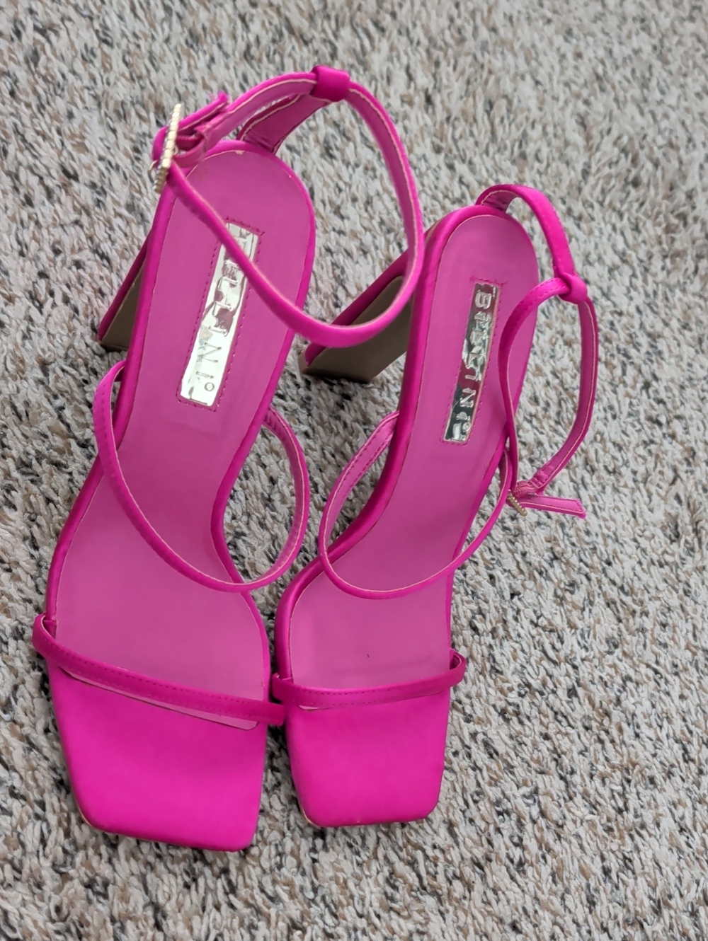 Billini Tiaka Hot Pink Strappy Block Heel Sandals